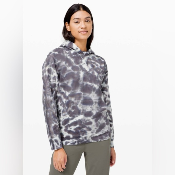 Lululemon All Yours Hoodie Tie Dye *Fleece in Marmoleado Tie Dye Graphite Grey - Picture 2 of 6